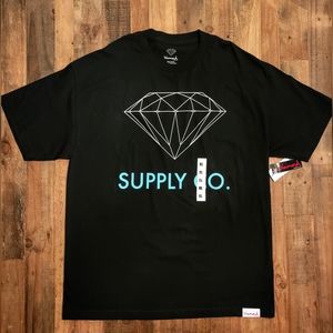 Diamond Supply Co. Classic Logo Graphic Print T-Shirt Black/Blue Men's Size XL